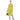 Yellow Aqua Rose Midi Tie-Back Chiffon Dress